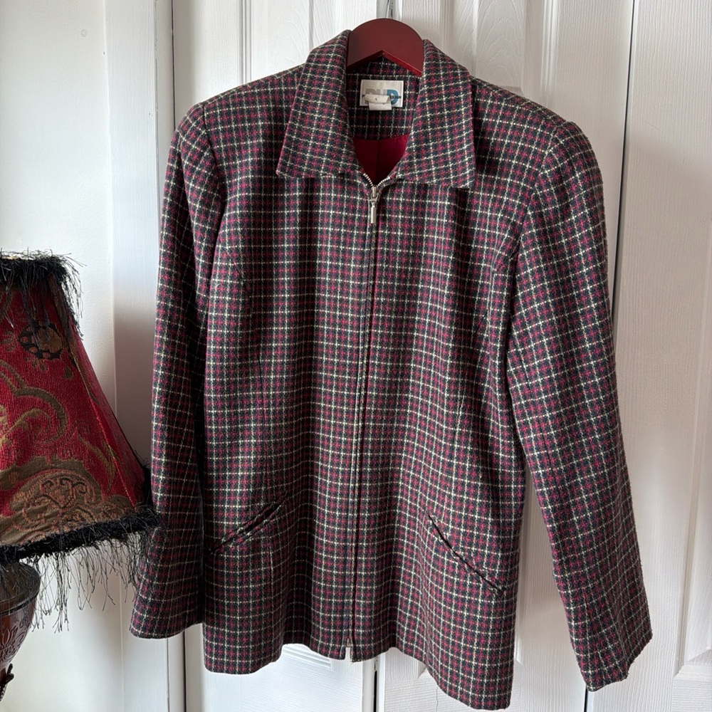 Plaid Zip-Up Jacket